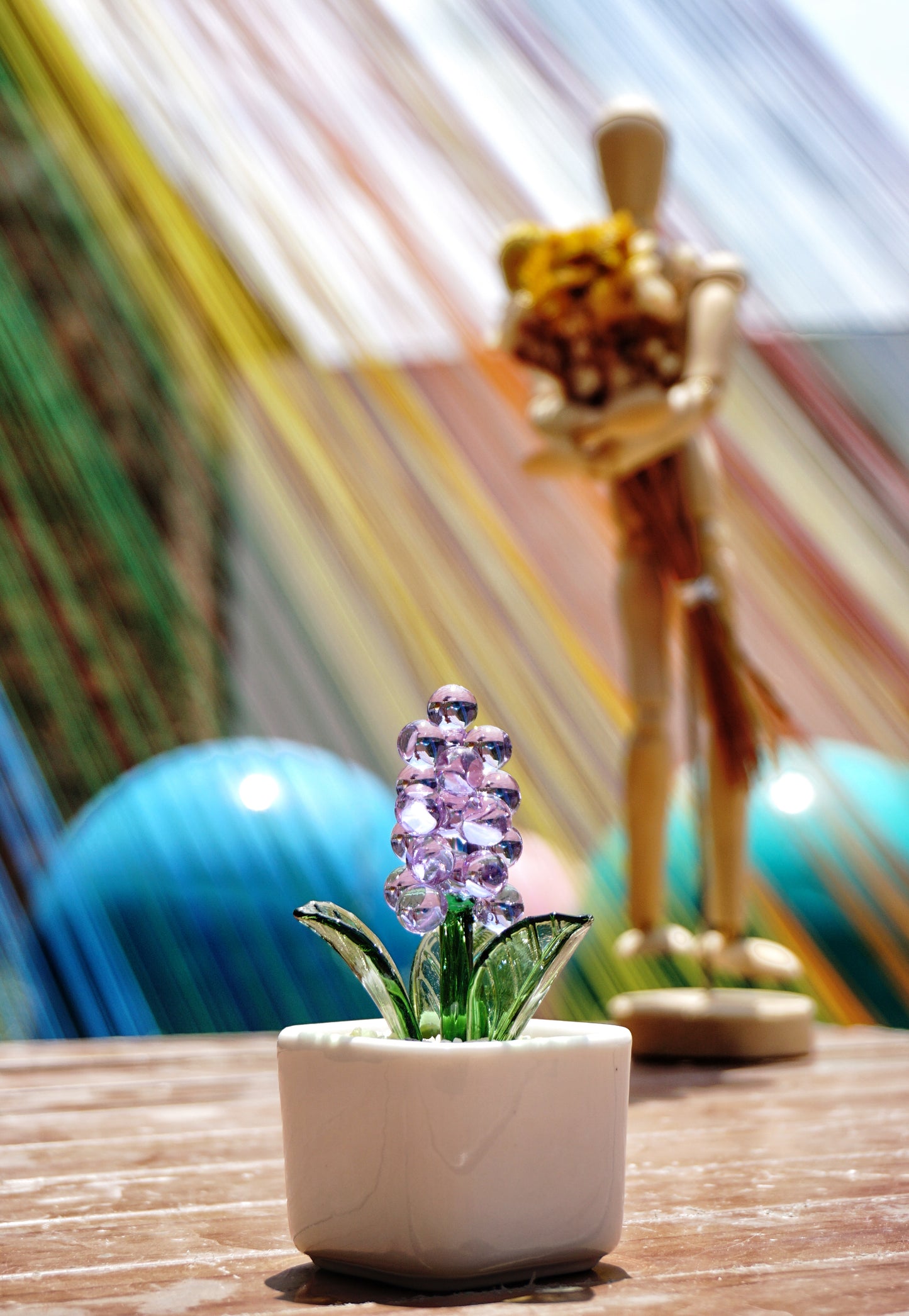 Transparent Handcrafted Glass Purple Lavender