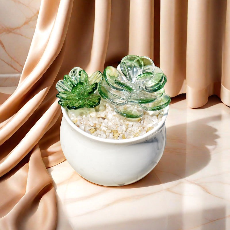 Transparent Handcrafted Glass Succulent
